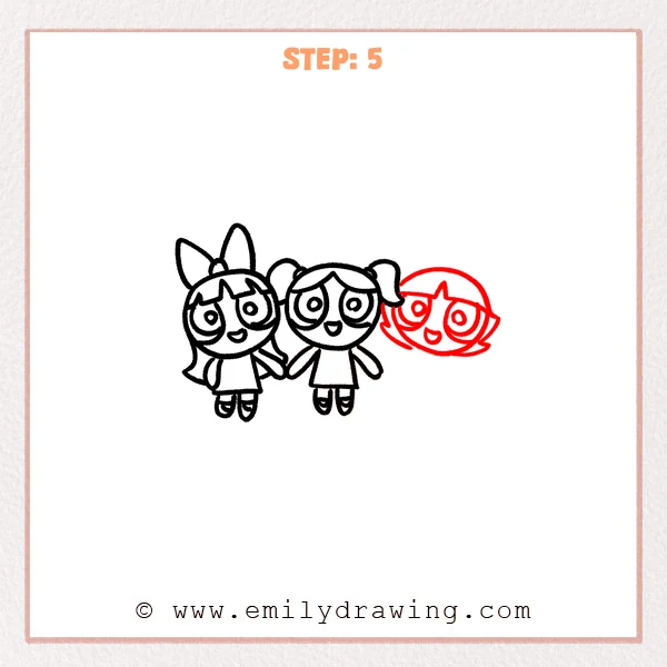 how to draw a powerpuff girls - Step 5